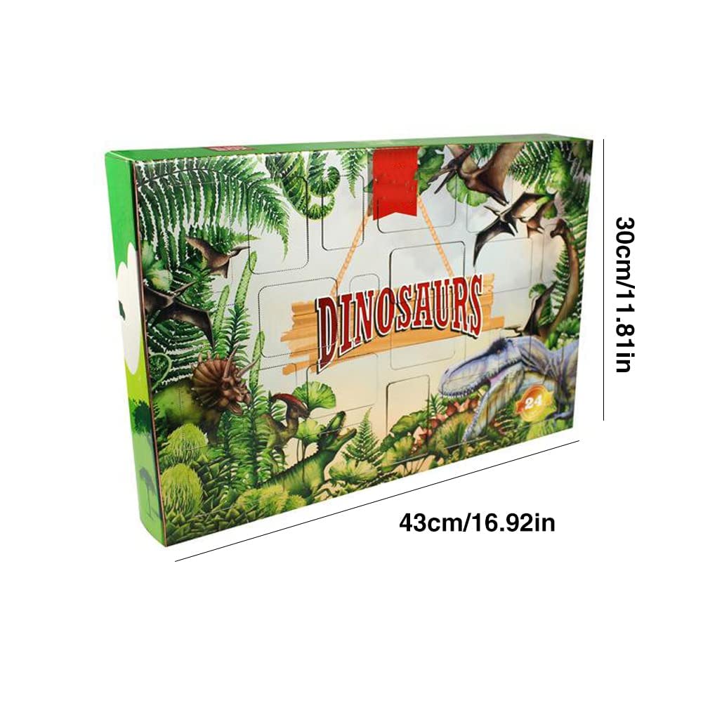 Christmas Advent Calendar 2022 Dinosaur Figures Toys 24Pcs Set Mystery Surprise Box for Countdown To Christmas Funny Early Childhood Educational Animals Toy Present and Children Xmas Gifts
