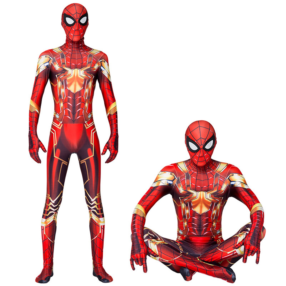 (170 (161~170cm)) Spiderman Cosplay Costume Peter Parker Zentai Suit Superhero Fancy Dress Unisex Kids Adults Role Play Jumpsuit for Masquerade Party Halloween Carnival