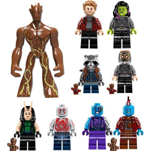 Guardians of the Galaxy Building Block Minifigures Star Hero Collectible Toy for Improve Hands on Ability Develop Brain Toy as Kids Birthday Christmas Gifts 9pcs Set