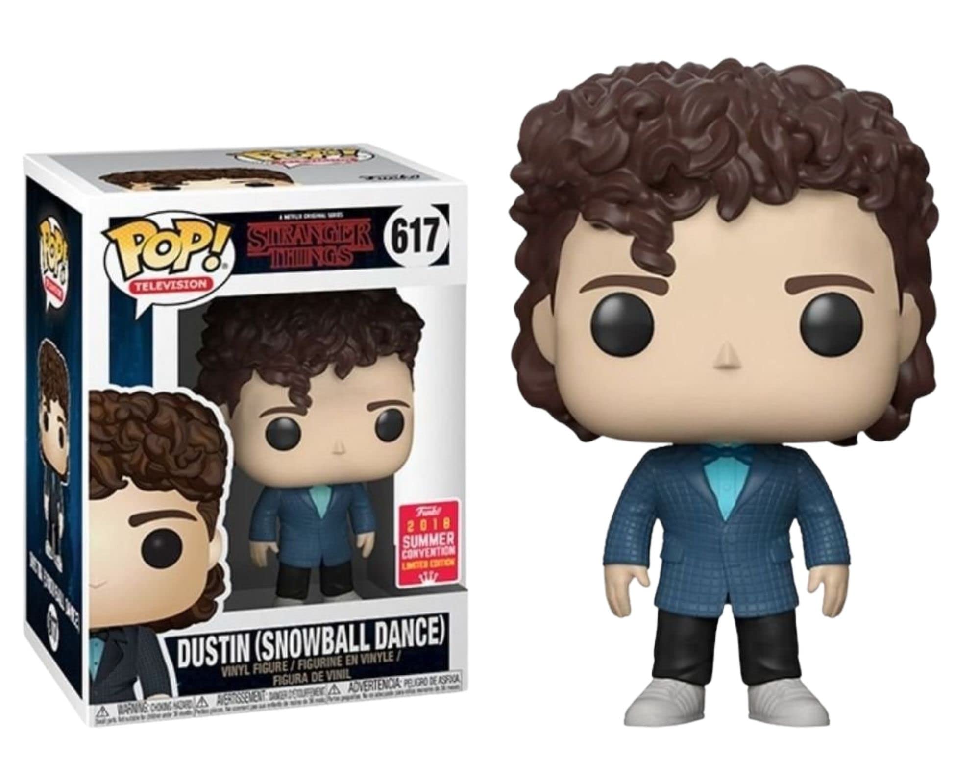 Funko Pop Stranger Things Action Figure Dustin Snowball Dance Vinyl Figure with Box PVC Model Collection Prop Exquisite Figures Anime Toys Decor Table Ornaments Christmas Gifts 10cm