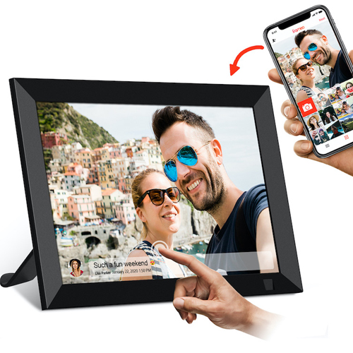 WiFi Digital Picture Frame 10 inch IPS Touch Screen Digital Photo Frame Supports USB SD Card Full HD Display Smart Electronic Picture Frame with Remote Control Christmas Gifts