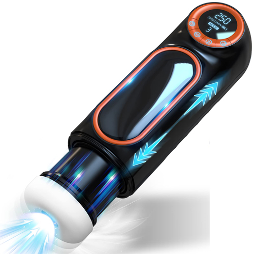 Electric Sucking Male Masturbator Cup Automatic Sex Toys with Powerful Sucking Vibrating and Thrusting Mode Sound Speaker Realistic Fleshy Tight Channel