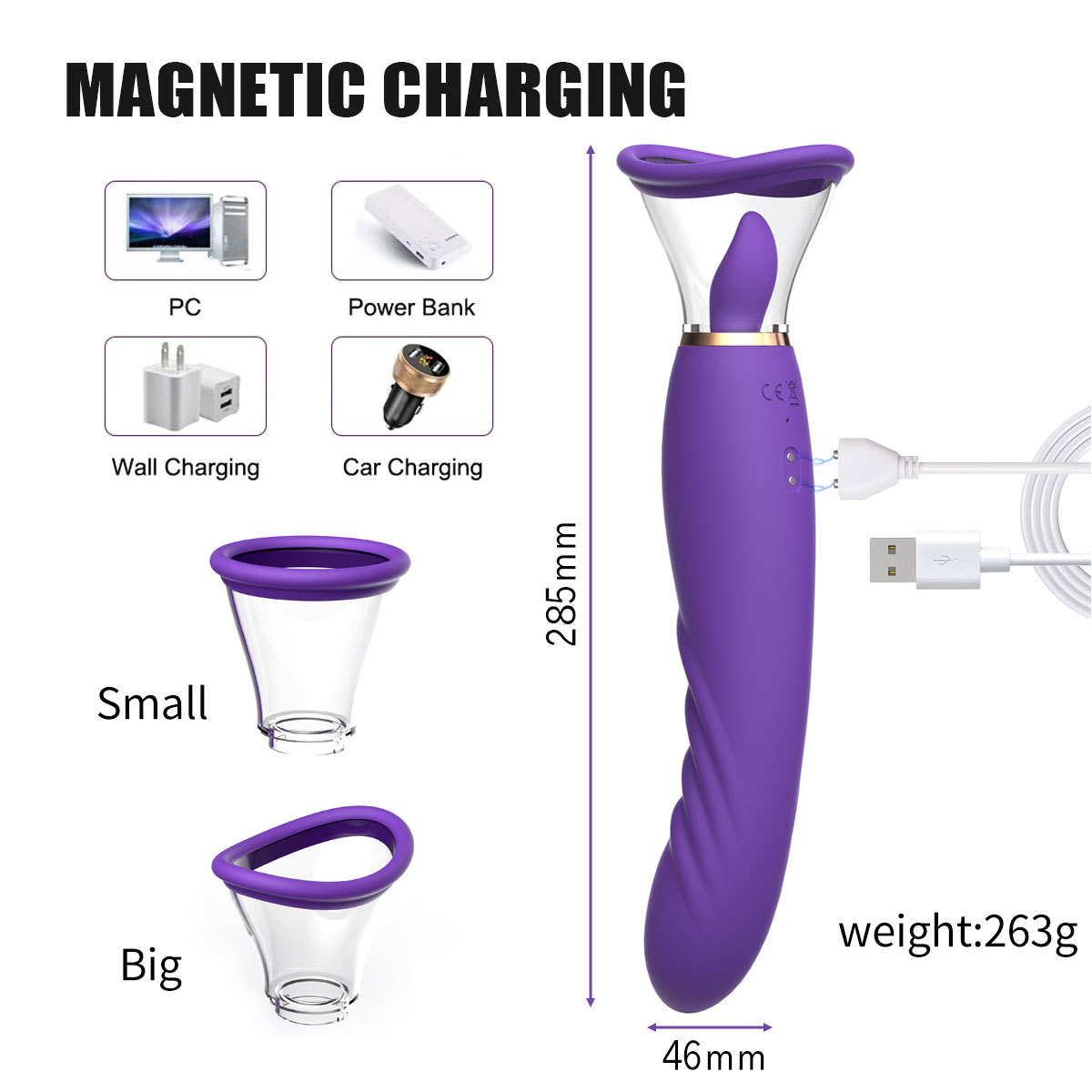 Magic Wand Vibrator G-Spot Sex Toys for Women Clitoral Stimulator Dildo Bullet Thrusting Adult Toy Suction Heating Massager