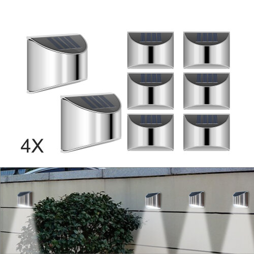 Four PCS LED Solar Garden Wall Fence Lights Outdoor  Terrace Wall Lights