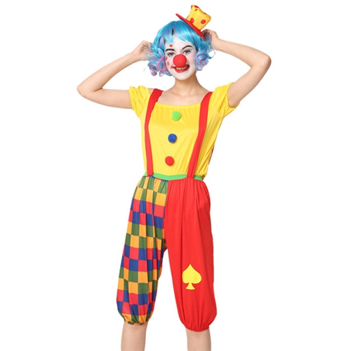 Womens Classic Clown Lady Costume Classic Set Clown Fancy Dress Women