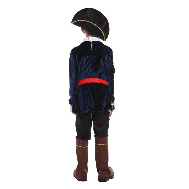 (110~120cm) Dress Up Caribbean Boy Pirate Costume For Role Play