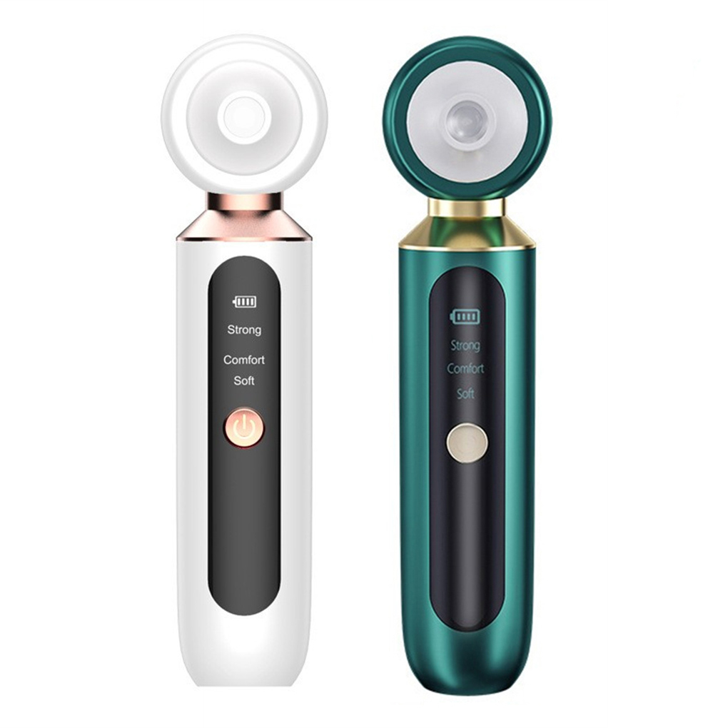 (Pink) Face Blackhead Remover Electric Vacuum Skin Care Exfoliating Equipment Suction Magnifier LED Filling Light Pore Cleaner Pimple Blemish Acne Removal