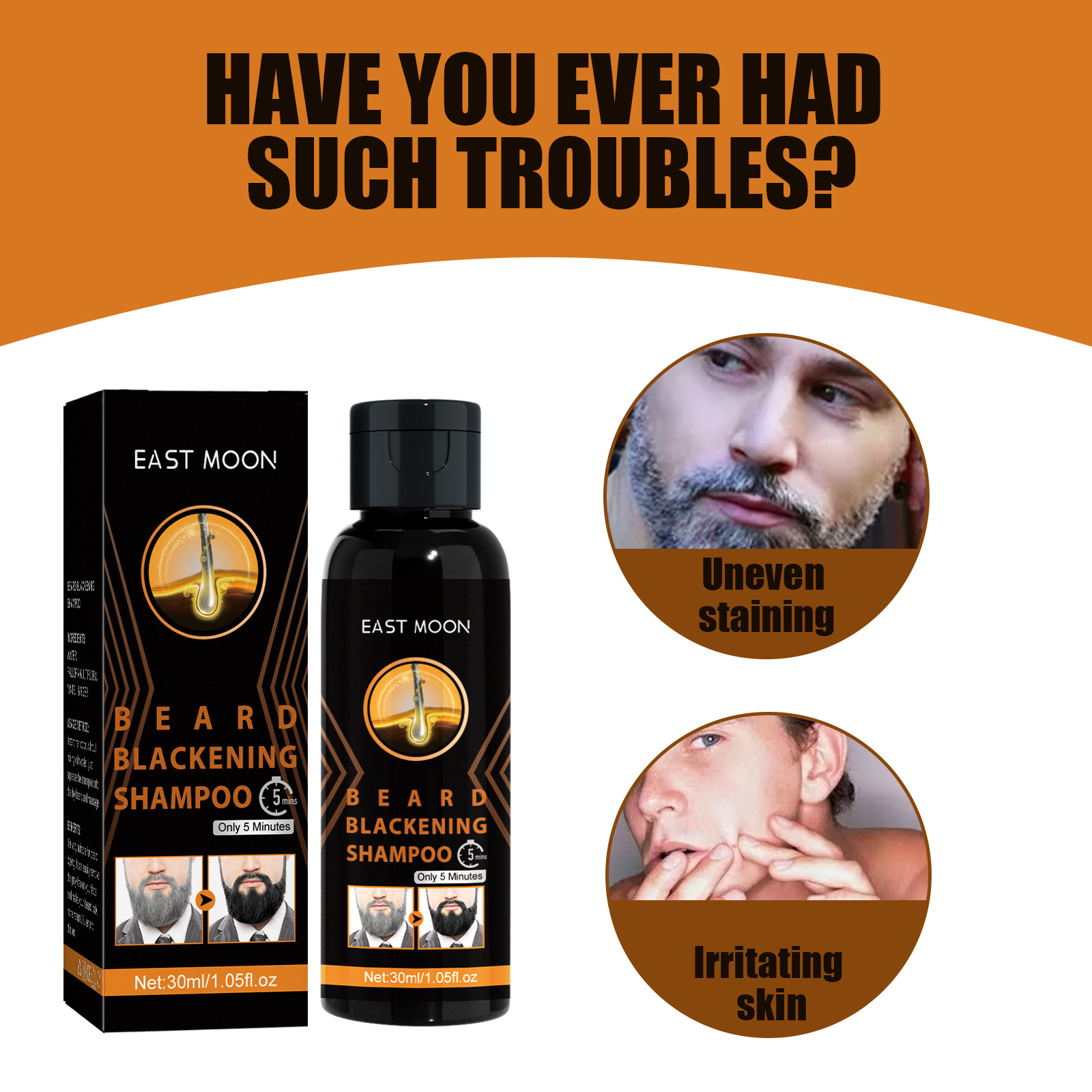 Hair Blackening Beard Shampoo Gray White Treatment Repair Nourish Natural Irritate Gray Covers Anti Loss Hair Care For Men Women