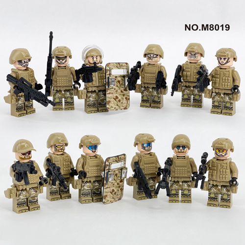 12PCS Police Building Blocks Set Weapons Accessories Mini Figures Toys