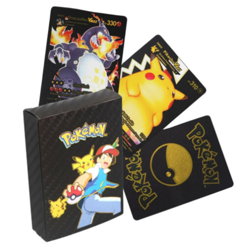 Pokemon Cards 55pcs Metal Black Vmax GX Cards Charizard Pikachu Series