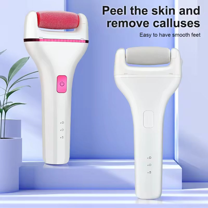 (Pink) Electronic Callus Remover Electric Foot Callus Remover Wireless Portable Vacuum Adsorption Foot Grinder Rechargeable Sharpener Pedicure Tool 2 Speeds