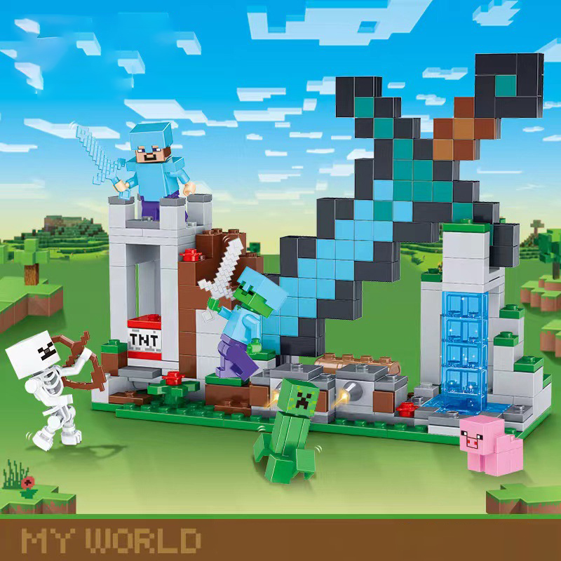 Minecraft The Sword Outpost Set Building Blocks with Minifigures Educational Kids Toys Christmas Gift Fit Lego