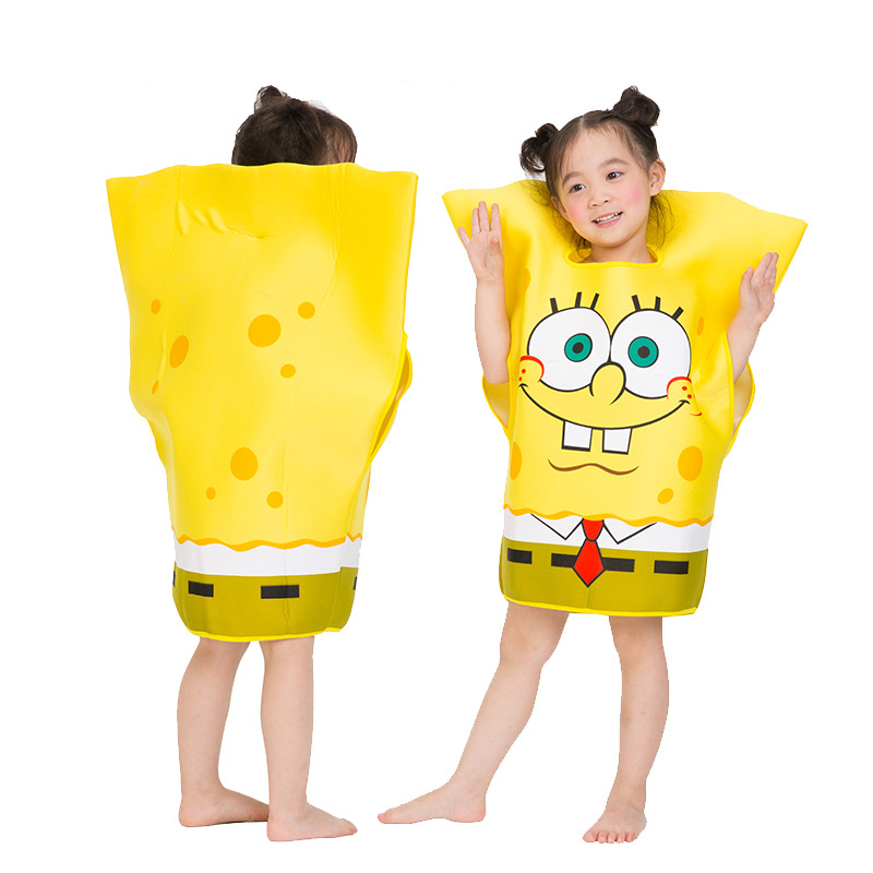 (Type A) Boy Sea Animal Starfish Sea Sponge Halloween Book Week Fancy Dress Up Outfit Girl Yellow Cute Spongia Child Costume