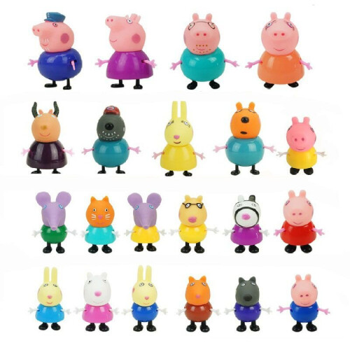 Peppa Pig George Family Friends Action Figures Anime Kids Toys 25 Pcs