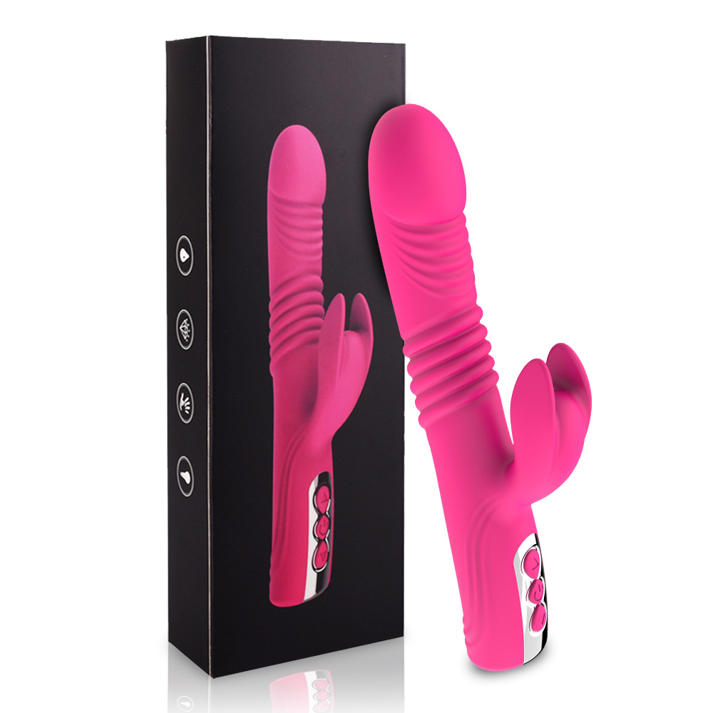 (Rose Red) Dual Vibrator Scalable Dildo Sex Machine Clitoris Stimulator Rabbit Vibro Wand Massager Bullet Vaginal G Spot Adult Sex Toys for Women Orgasm Waterproof