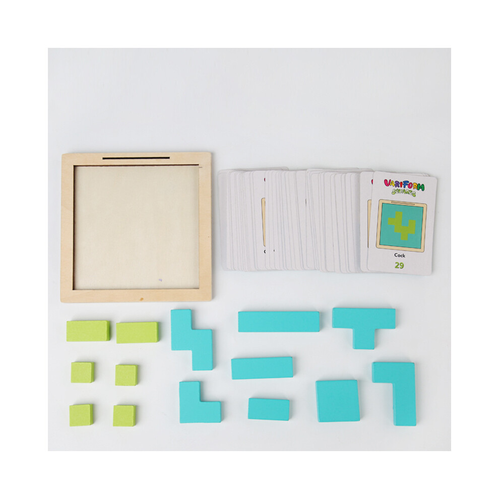Wooden Jigsaw Puzzle Building Blocks Puzzle Toys Childrens Spatial Imagination Logic Ability Edutional Solve Problems Game