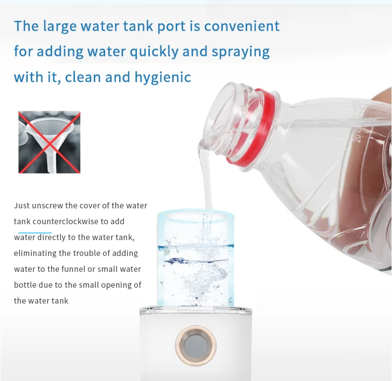 Mini Portable Humidifier Handheld Nano Mister Facial Steamer Device Toner Milk Beauty Spray Hydrating Apparatus Cold Spray Apparatus Rechargeable