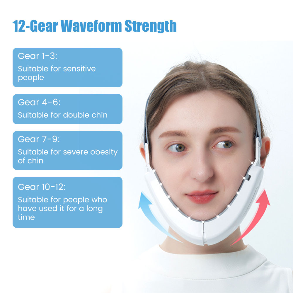 EMS Facial Lifting Machine Double Chin Remover V Shape Face Lifting and Firming Face Slimming Device Skin Tightening Facial Massager Beauty Device Belt