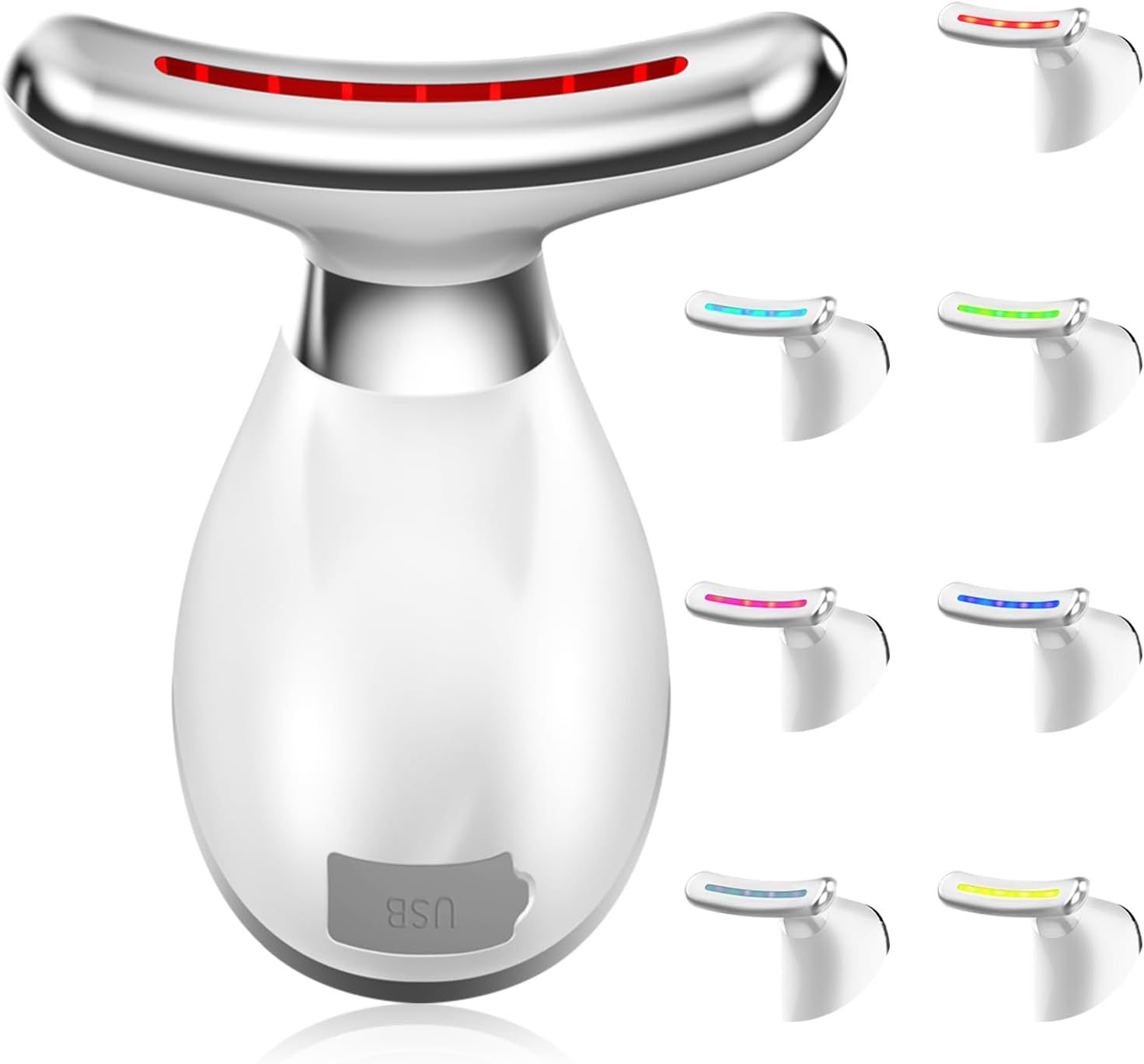 7 Color LED Led Light Therapy Neck Beauty Instrument Fade Neck Lines Nasolabial Beauty Massager Double Chin Remove Skin Rejuvenation V Face Lifting
