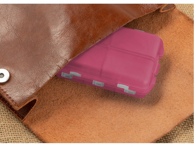 (Green) Portable Storage Pill Box Convenient 10 Grids Plastic Vitamin Box with Stickers DIY Portable Pill Box Tablet Container Storage Case