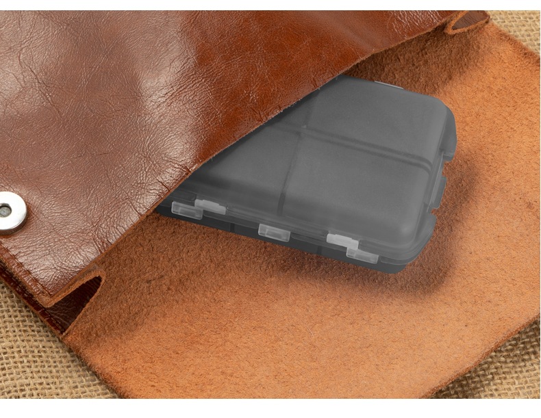 (Green) Portable Storage Pill Box Convenient 10 Grids Plastic Vitamin Box with Stickers DIY Portable Pill Box Tablet Container Storage Case