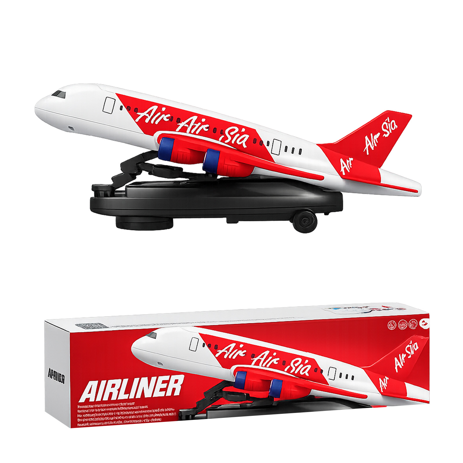 (Red) Interactive Aircraft Toy With Flashing Lights And Realistic Design For Children Entertainment A2UB ﻿