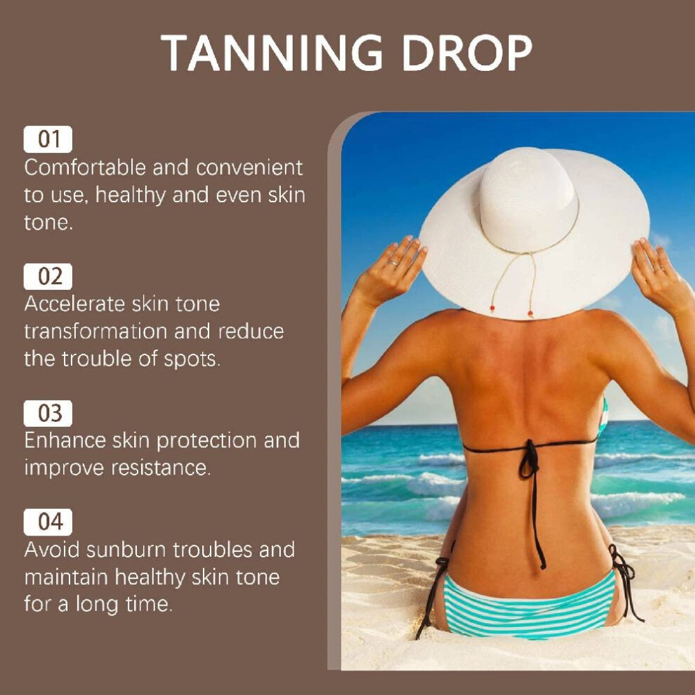 (1PC) Drinkable Sunless Tanning Drops To Moisturizing Bronzing Tanner Effortless Effective Dark-Tan Drops For Face Body