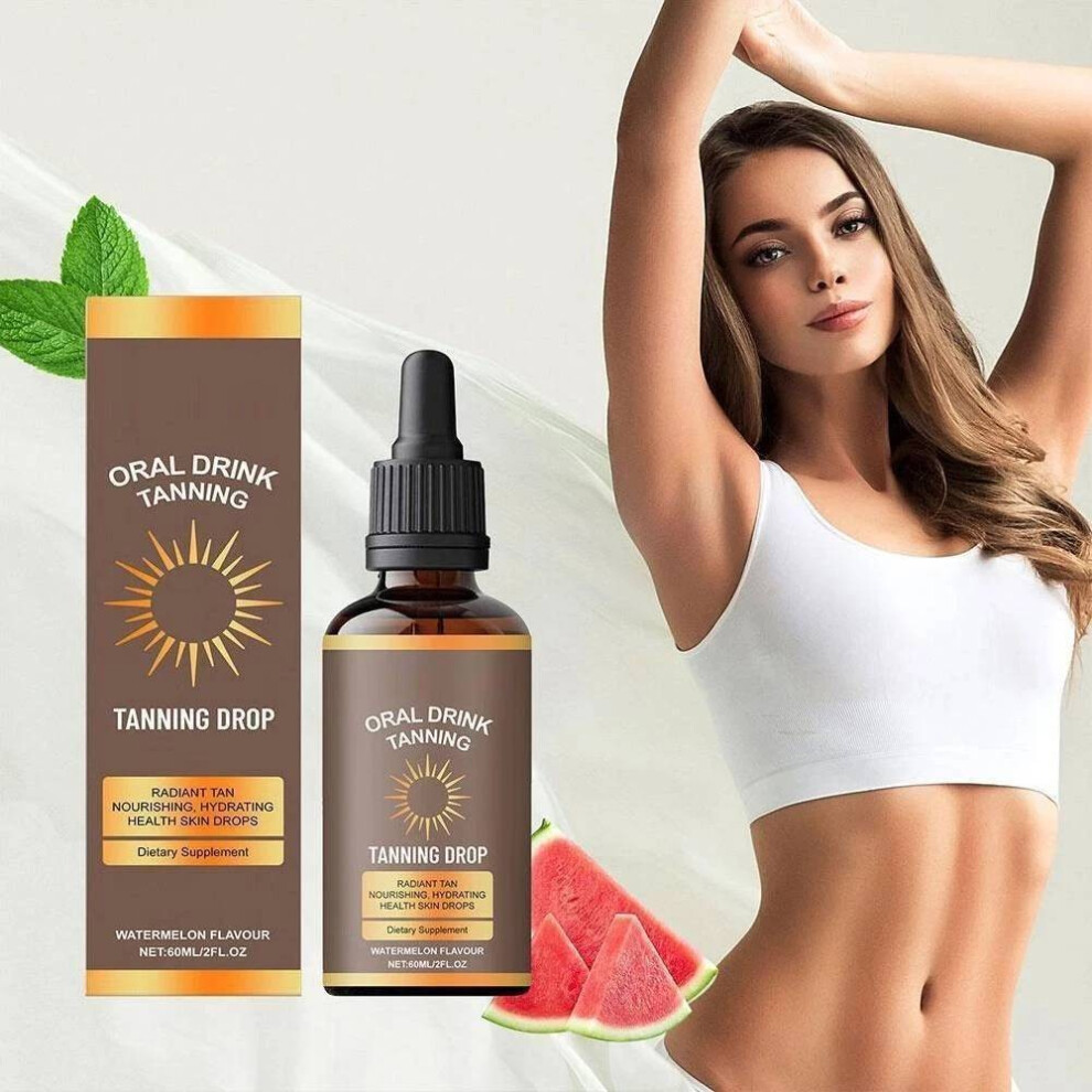 (1PC) Drinkable Sunless Tanning Drops To Moisturizing Bronzing Tanner Effortless Effective Dark-Tan Drops For Face Body