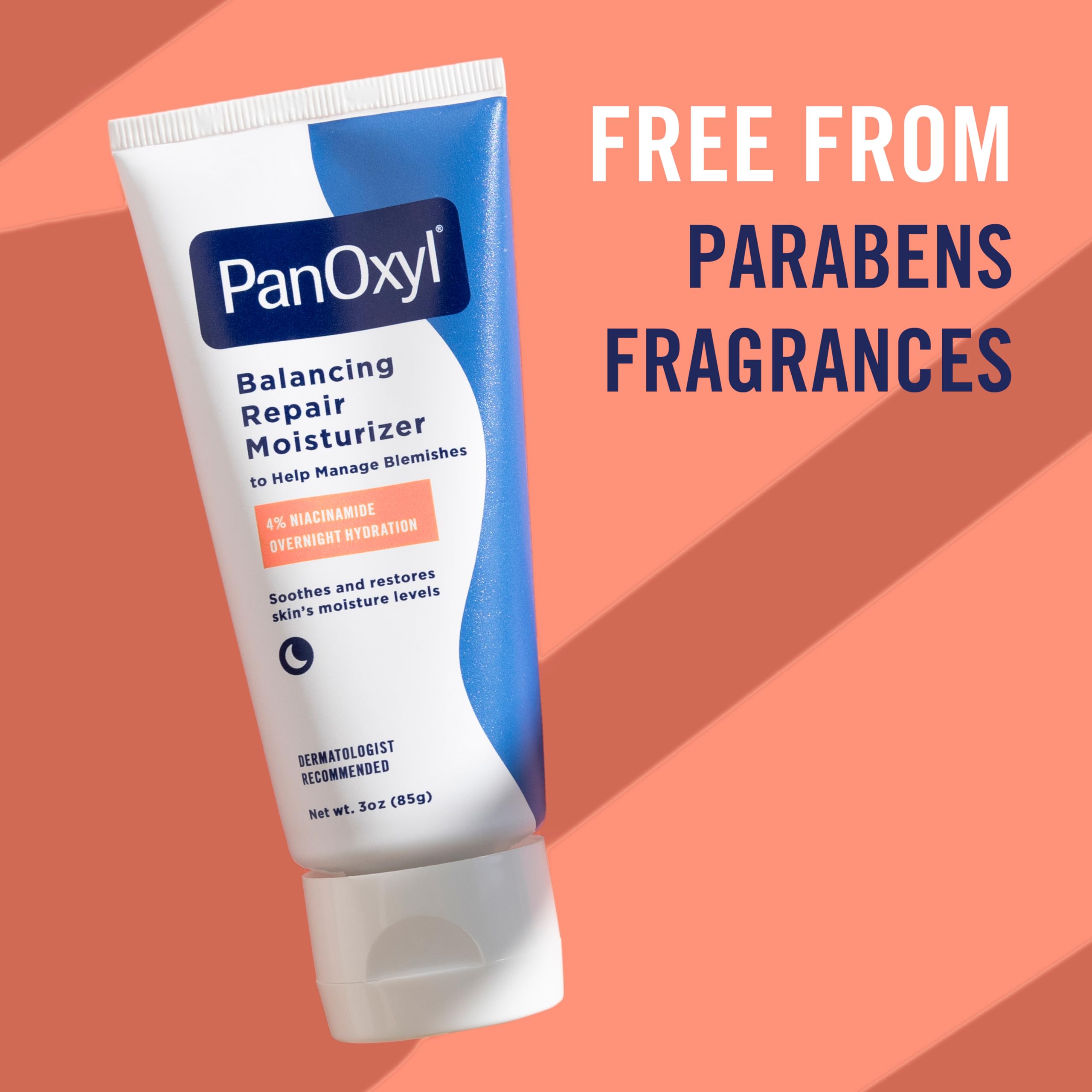 PanOxyl PM Balancing Repair Moisturizer with Niacinamide Ceramides and Cica Hydrating Face Moisturizer Acne Prone Skin and Dry Skin Night Face Moisturizer 85g