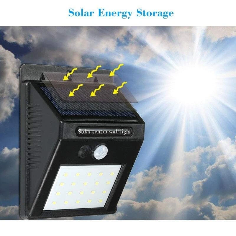 Solar Induction Motion Sensor Wall Lights Ip64 Waterproof Led Outdoor Garden 
