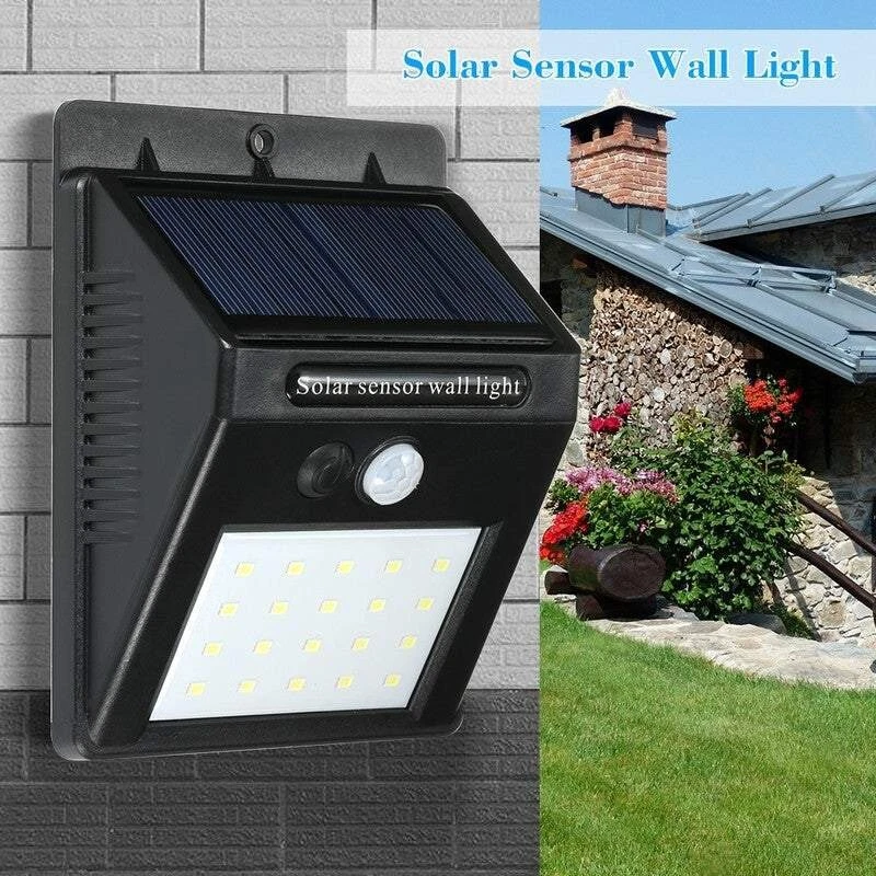 Solar Induction Motion Sensor Wall Lights Ip64 Waterproof Led Outdoor Garden 