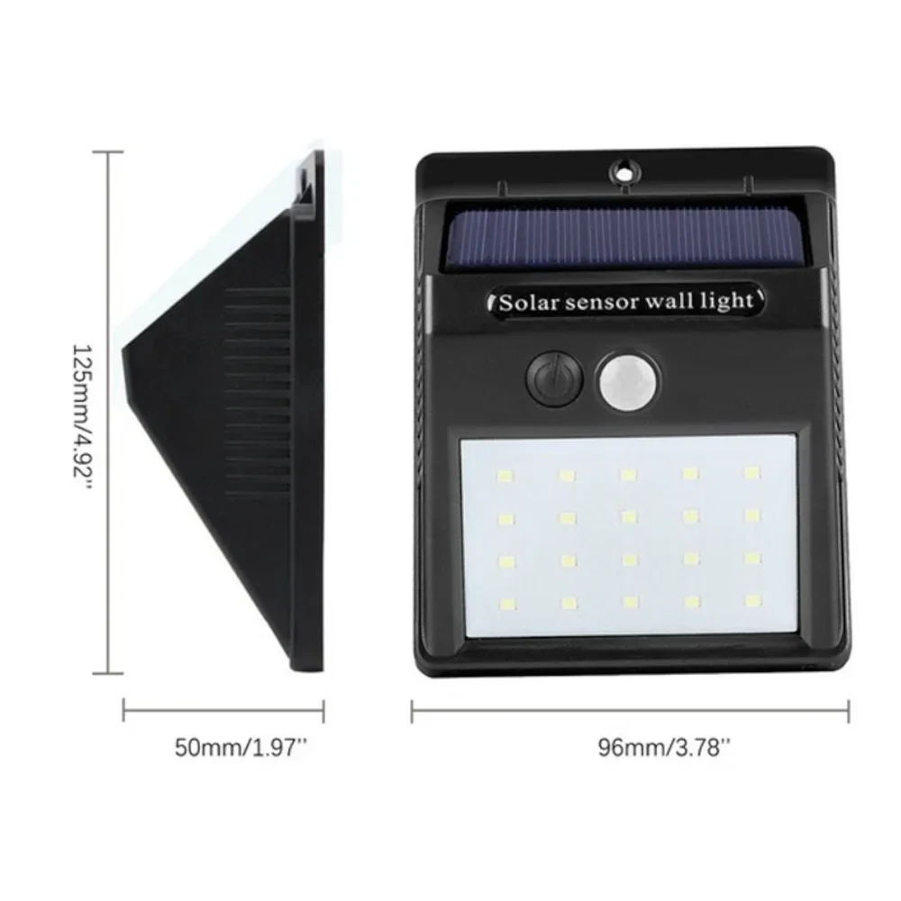 Solar Induction Motion Sensor Wall Lights Ip64 Waterproof Led Outdoor Garden 