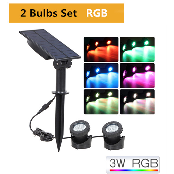 (1 PCS) RGB Solar Underwater Light Lawn Light Outdoor LED Garden Pool Gradient Spotlight Courtyard Landscape Light