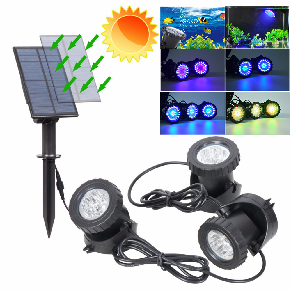 (1 PCS) RGB Solar Underwater Light Lawn Light Outdoor LED Garden Pool Gradient Spotlight Courtyard Landscape Light