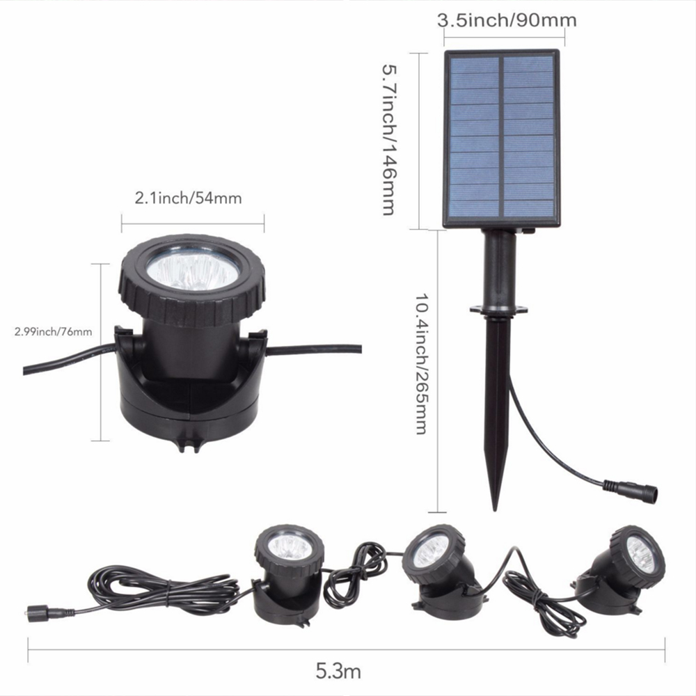 (1 PCS) RGB Solar Underwater Light Lawn Light Outdoor LED Garden Pool Gradient Spotlight Courtyard Landscape Light
