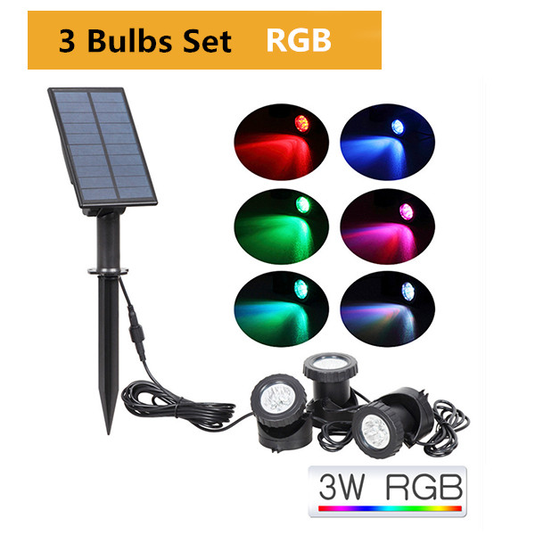 (1 PCS) RGB Solar Underwater Light Lawn Light Outdoor LED Garden Pool Gradient Spotlight Courtyard Landscape Light
