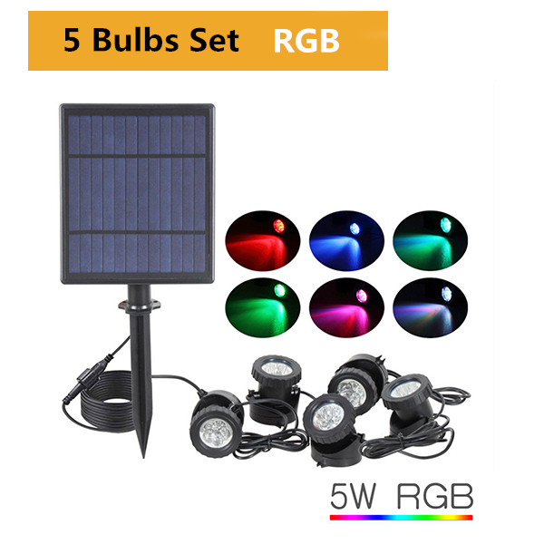 (1 PCS) RGB Solar Underwater Light Lawn Light Outdoor LED Garden Pool Gradient Spotlight Courtyard Landscape Light