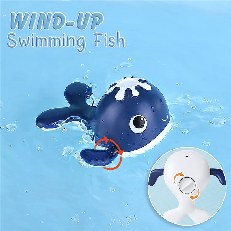 (set A) Magnet Baby Bath Fishing Toys Wind-up Swimming Whales Bathtub Toy Fishing Game Water Tub Toys Set with Fishing Pole Net for Kids
