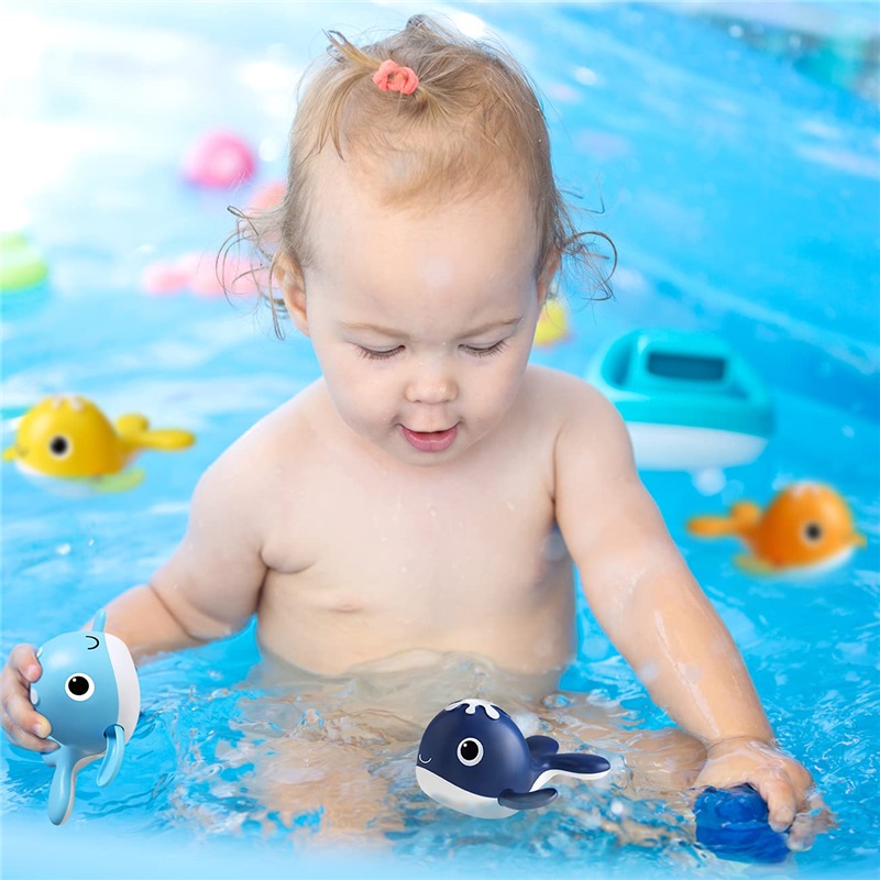 (set A) Magnet Baby Bath Fishing Toys Wind-up Swimming Whales Bathtub Toy Fishing Game Water Tub Toys Set with Fishing Pole Net for Kids