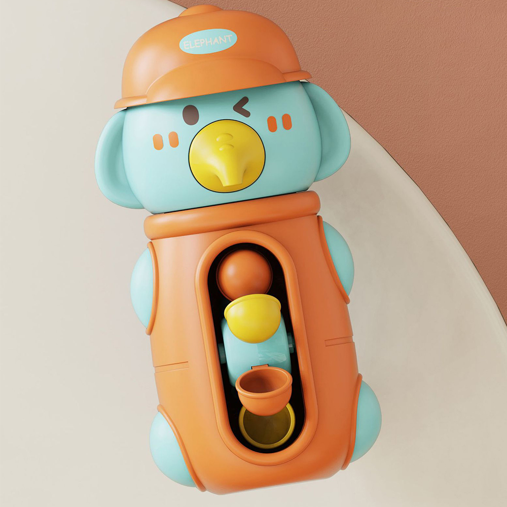 (OR) Bath Bathtub Toys for Toddlers 1 2 3 Years Old Duck Rotatable Waterwheel Bathroom Strong Suckers Water Scoop Fun Bath Toys Gifts