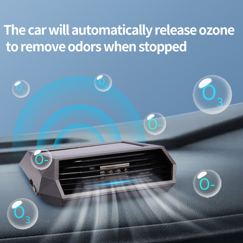 Portable Solar Energy Powered Car Air Purifier Ozonizer Anion Odor Eliminator Ozone Generator Rechargeable Air Purifier For Car