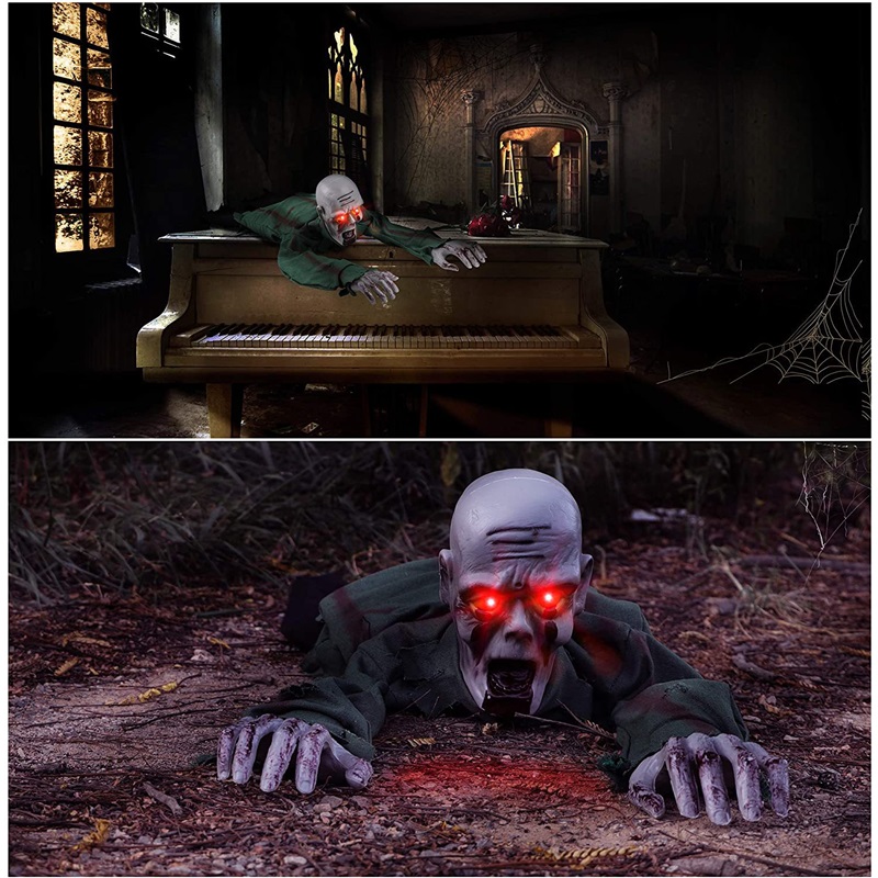 Sound Light Crawling Ghost Halloween Secret Room Decoration Haunted House Scary Hanging Bar Layout Sound Activated Electric