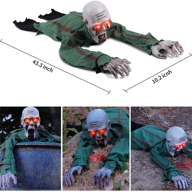 Sound Light Crawling Ghost Halloween Secret Room Decoration Haunted House Scary Hanging Bar Layout Sound Activated Electric