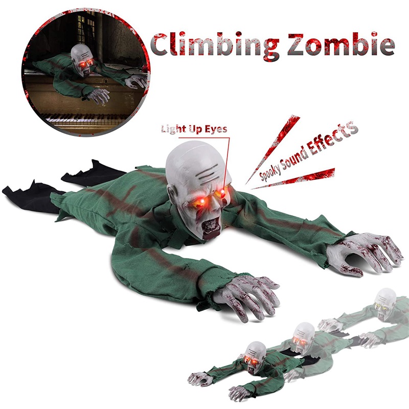 Sound Light Crawling Ghost Halloween Secret Room Decoration Haunted House Scary Hanging Bar Layout Sound Activated Electric