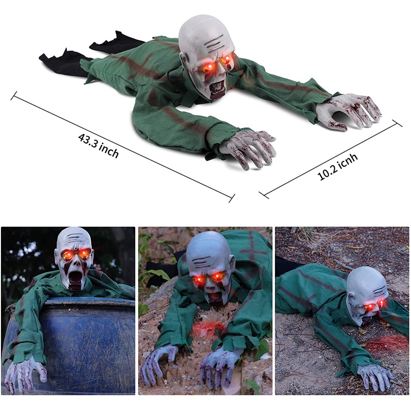 Sound Light Crawling Ghost Halloween Secret Room Decoration Haunted House Scary Hanging Bar Layout Sound Activated Electric