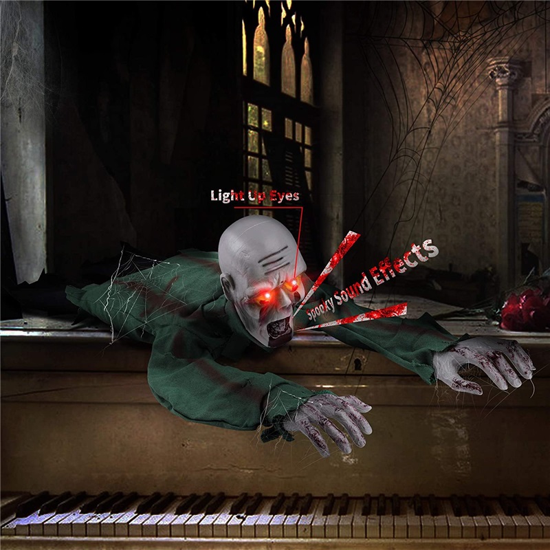 Sound Light Crawling Ghost Halloween Secret Room Decoration Haunted House Scary Hanging Bar Layout Sound Activated Electric