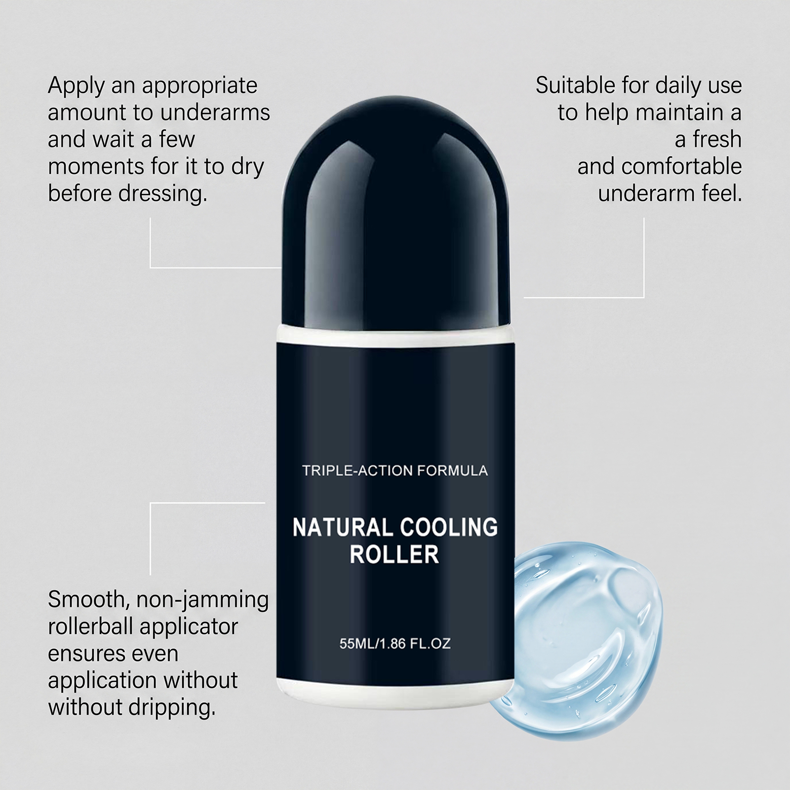 Summer Cooling Roll On Liquid Portable Body Refreshing Comfortable Non Sticky Heat Prevention Cooling Outdoor Skin Care Supplies