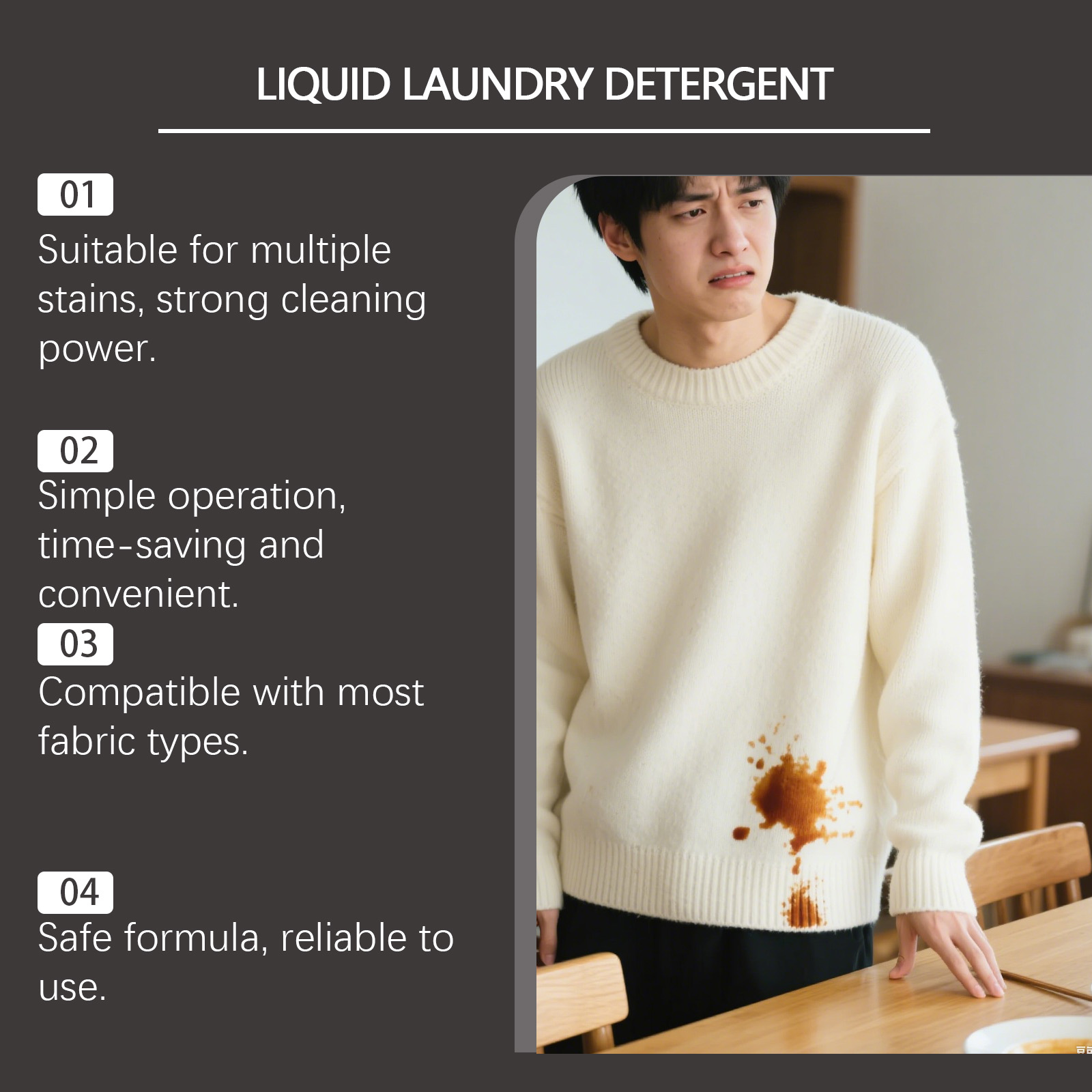 Clothing Cleaner Mild Stain Removal Oil Stain Purify Refresh Fabric Care Easy Wash Daily Garment Cleansing Supply