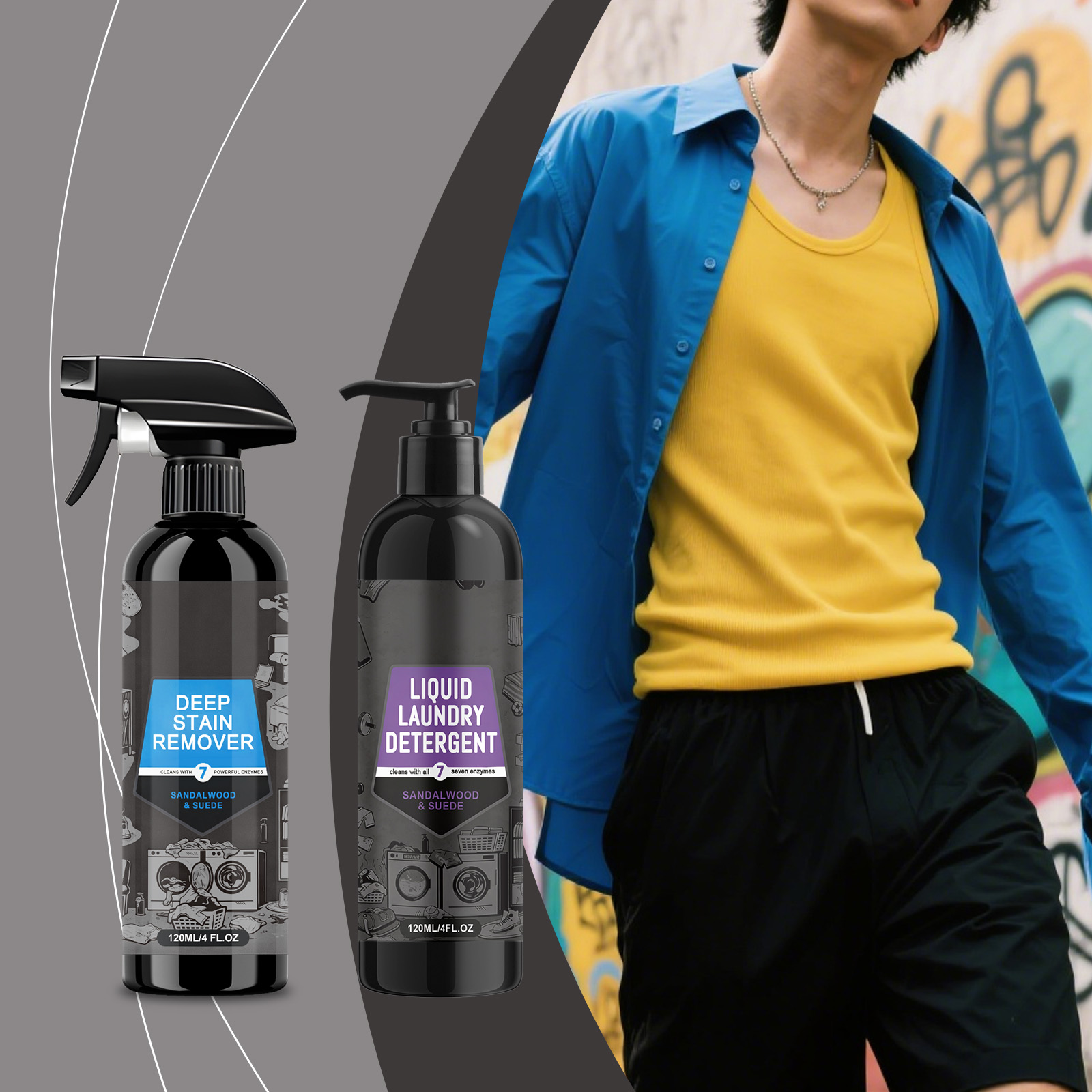 Clothing Cleaner Mild Stain Removal Oil Stain Purify Refresh Fabric Care Easy Wash Daily Garment Cleansing Supply