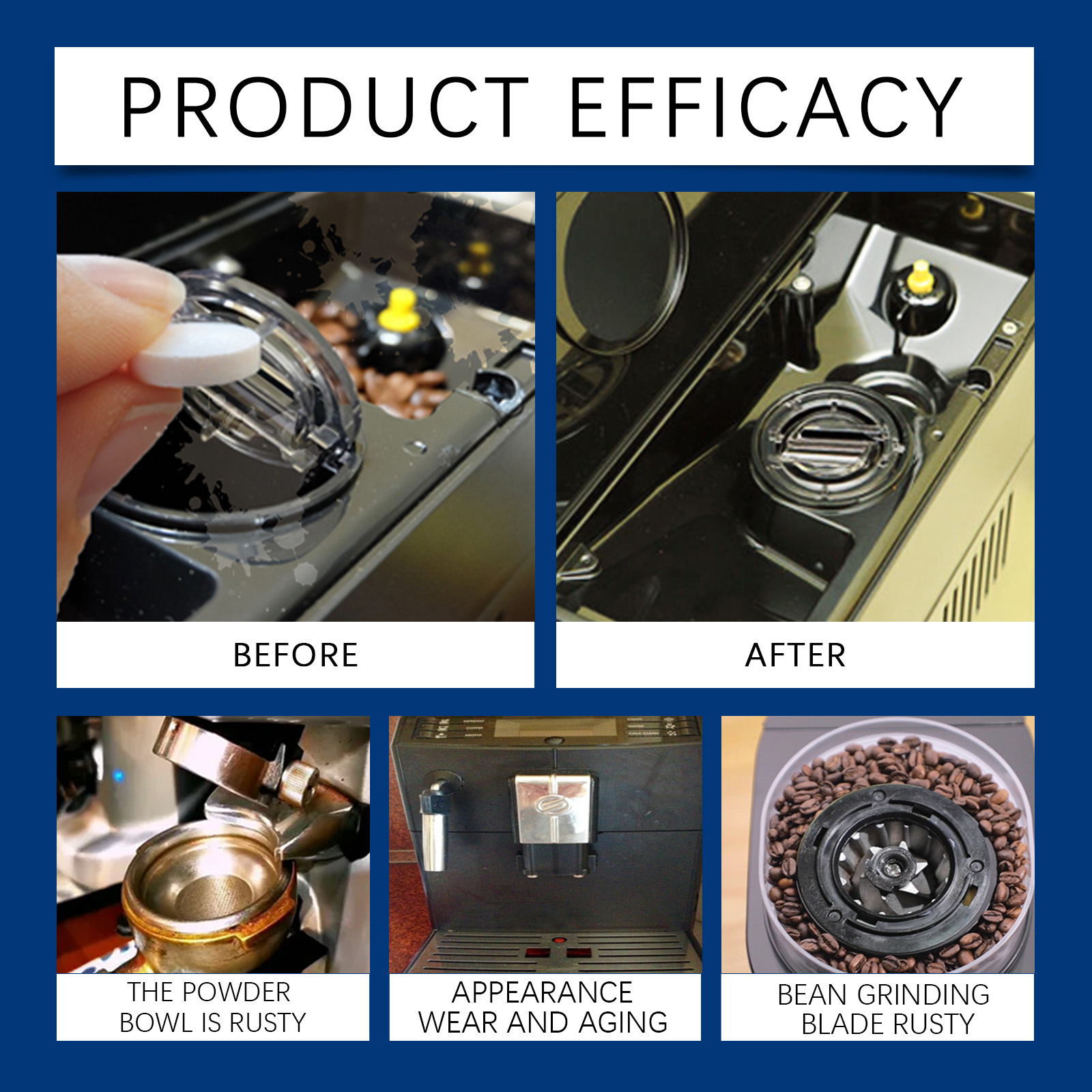 Coffee Machine Cleaning Tablets Daily Mild Remove Stains Limescale Portable Universal Care For All Coffee Makers